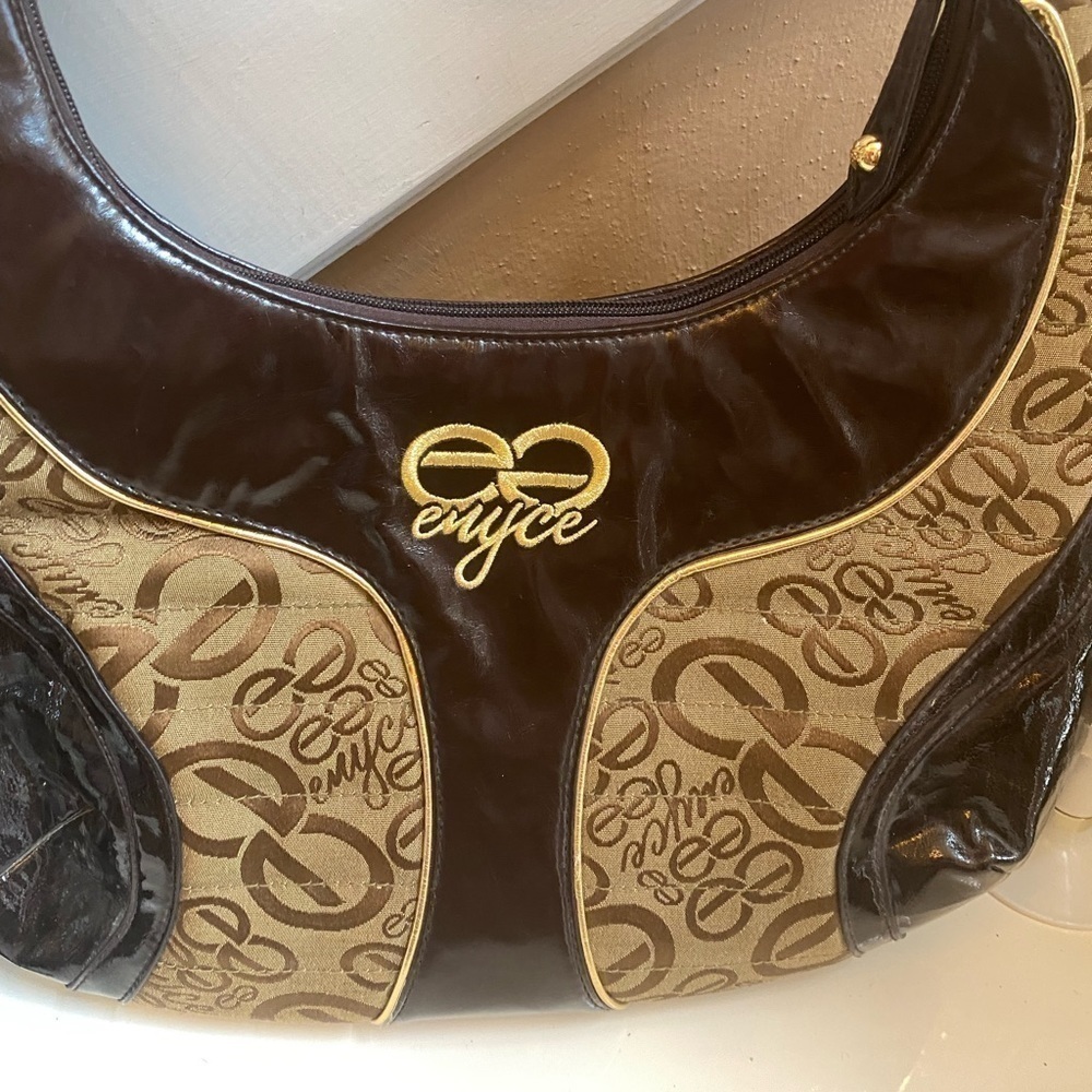Nwot ENYCE BROWN AND LOGO PURSE - Picture 8 of 11